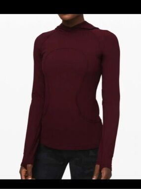 lululemon athletica Long-Sleeve Hooded Top in Deep Burgundy